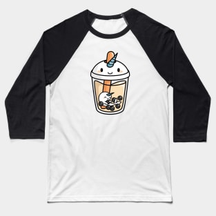 Cute Boba Tea Narwhal - Bubble Tea Baseball T-Shirt